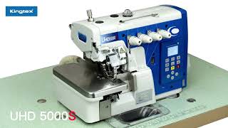 Kingtex UHD 5000S  Stepping Motor Type Overlock Sewing Machine [upl. by Aierb383]