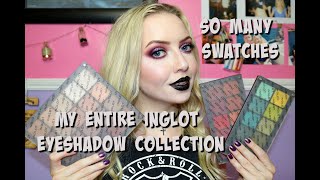 My Inglot Eyeshadow Collection  Swatching All Of Them [upl. by Ohara]