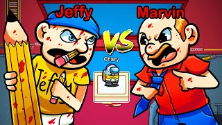 JEFFY vs MARVIN Among Us [upl. by Aleras]