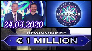 1 Millionen Euro gewonnen bei Wer Wird Millionär 24032020  Stylegierski [upl. by Felizio722]