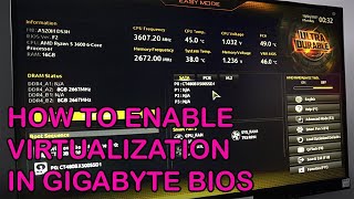 How to enable virtualization on Gigabyte bios  Quick and easy [upl. by Neicul]