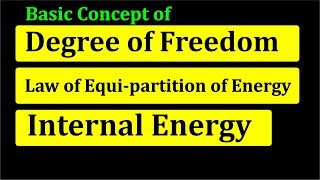 Degree of Freedom Law of Equipartition of Energy and Internal Energy [upl. by Deuno]