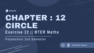 circle  exercise 12 solution polytechnic 2nd semester maths [upl. by Kcirddehs]