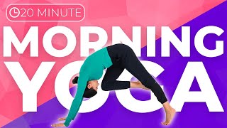 20 minute Energizing MORNING YOGA Flow amp Stretch [upl. by Hgielhsa]