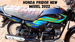 HONDA PRIDOR 2022 MODEL BLACK FULL REVIEW amp TOP SPEED SOON ON PK BIKES NEWS UPDATES [upl. by Ocirderf]