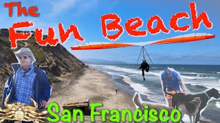 Fort Funston Beach BEST San Francisco beach for Dogs Hang Gliding Hiking and Fishing [upl. by Pitchford]