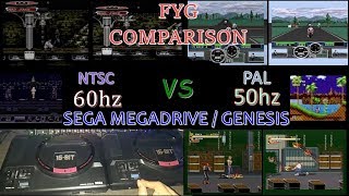 SEGA MEGADRIVE NTSC 60hz Vs PAL 50hz Comparison [upl. by Duhl2]