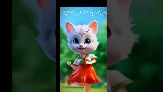 cat dance cute love cat 0035 baby cartoon Hindi song [upl. by Vanya]