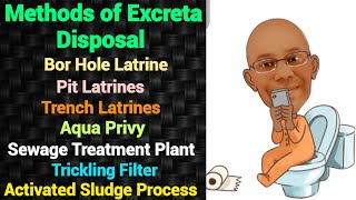 Methods of Excreta Disposal  Sewage Treatment Plant   PSM lectures  Community Medicine lectures [upl. by Ornstead]