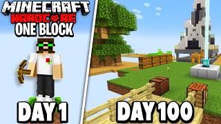 I Survived 100 Days on ONE BLOCK SKYBLOCK in Minecraft 121 [upl. by Lowell679]