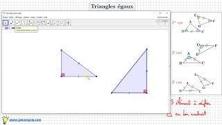 Cours ♦ Triangles égaux • Définition • 3 cas d’égalité • Homologue ♦ Quatrième [upl. by Gomar]