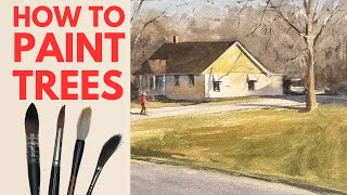 How to Paint Trees in Watercolor [upl. by Sirtimid]