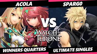 WTT 2023  Acola Pyra Mythra Vs Spargo Cloud Smash Ultimate  SSBU [upl. by Stieglitz]