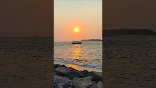 Stunning Goa Miramar Beach Boat Sailing Through Crystal Clear Waters 🌊🚤🏖️ MiramarBeach OceanViews [upl. by Hairakcaz196]