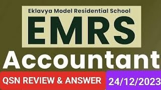 EMRS ACCOUNTANT QUESTION paper answer analysis EMRS ACCOUNTANT ANSWER SHEET  emrsaccountant EMRS [upl. by Enial]