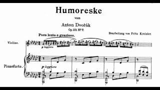 Dvořák Humoresque No 7 in GFlat Major Arr Kreisler for Violin amp Piano [upl. by Zorine]