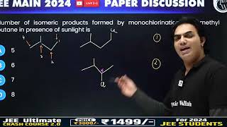 Number of isomeric products formed by monochlorination of 2methyl butane in presence of sunligh [upl. by Ahen]