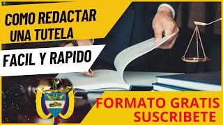 COMO HACER UNA ACCION DE TUTELA EFECTIVA PARTES DE UNA TUTELA [upl. by Marelda]