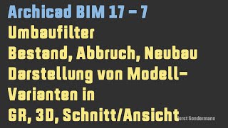 Archicad BIM 177 Umbaufilter [upl. by Aelhsa]