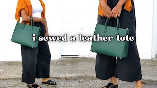 I hand sewed a leather tote from scratch [upl. by Isteb]