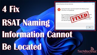 How to Fix RSAT Naming Information Cannot be Located [upl. by Lavena]