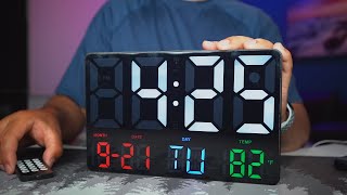 Large LED Digital Wall Clock  Date and Temperature [upl. by Suoivatco]