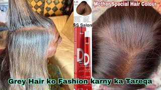 One Shade dye on Gray Hair stepbystep  Fashion Shaed on Grey Hair Dikson 600 honest reviews [upl. by Etteinotna]