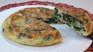 TORTILLA DE REVUELTO DE ESPINACAS Equilibrada y riquísima nuberosaylila [upl. by Akirehs]