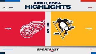 NHL Highlights  Red Wings vs Penguins  April 11 2024 [upl. by Corron]