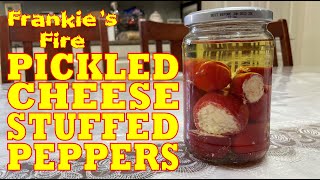 PICKLED CHEESESTUFFED PEPPERS How I make stuffed hot cherry peppers with cheese in oil [upl. by Readus]