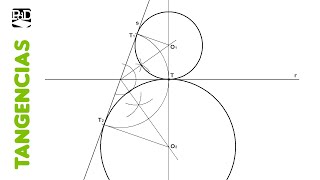 Circunferencias tangentes a 2 rectas conocido un punto de tangencia Tangencias [upl. by Nylarak]