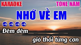 Nhớ Về Em Karaoke Tone Nam  Gm  Karaoke 9999  Beat Mới [upl. by Karalee]