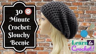 How to Crochet  Easy 30 Minute Slouchy Hat for Beginners ❤LifeWithLisa343💋 [upl. by Alekahs]