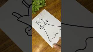 How to Draw Beautiful Frock Drawing art drawing shorts [upl. by Anelrad]