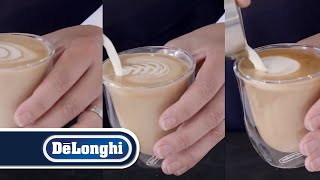 DeLonghi  How to create latte art [upl. by Ahsemo]