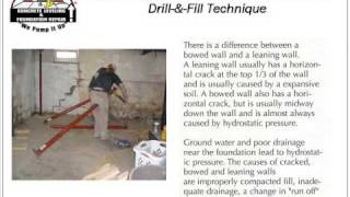 A1 Concrete Leveling and Foundation Repair Bowed Basement Wall Repair System [upl. by Dulcinea356]