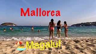 Beach Walk 🏖️Magaluf Mallorca 🇪🇸📷4K UHD [upl. by Edge392]