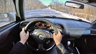 2001 Honda S2000 in the Snow  POV Winter Driving Impressions [upl. by Ardnosac939]