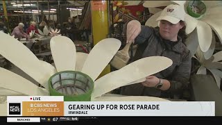 Preparations are underway for Rose Parade floats in Irwindale [upl. by Cordy750]