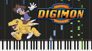 Digimon  Theme Song Synthesia Tutorial [upl. by Ainerbas102]