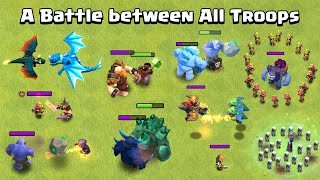 All Troops fighting each other  Clash of Clans [upl. by Eilitan]