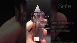 Rare brandberg amethyst tower with smoky clear quartz rainbow Gods Fingerprint JXCrystalEtsycom [upl. by Sarajane]