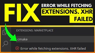 How to Fix Error While Fetching Extensions XHR Failed in Vs Code  Microsoft Visual Studio Code [upl. by Akamaozu]