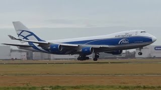 B747 AirBridge CargoVPBIK after GOAROUND for second attempt to land at AMS Schiphol [upl. by Agathy]