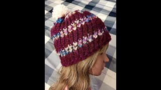 Week End Fun Beanie Hat Loom Knit [upl. by Stclair]