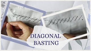 Diagonal Basting Stitch  Hand Basting Stitch  handsewing basicstitch basicstitching [upl. by Libbi]