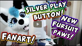 Furry unboxes 100K Subscriber play button PO BOX [upl. by Colby308]