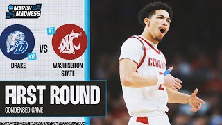 Washington State vs Drake  First Round NCAA tournament extended highlights [upl. by Nywled]