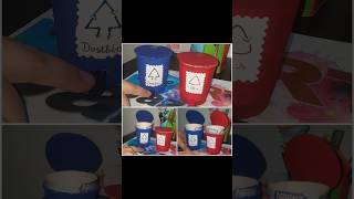 Trending🤞 paper cup dustbin🗑 artwork🎨 diy♻️ craft✂️ trending🤩 papercraft papercup🥤 dustbins🗑 [upl. by Nancey]