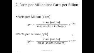 ppm ppb ppt Concentration units [upl. by Suoirad]